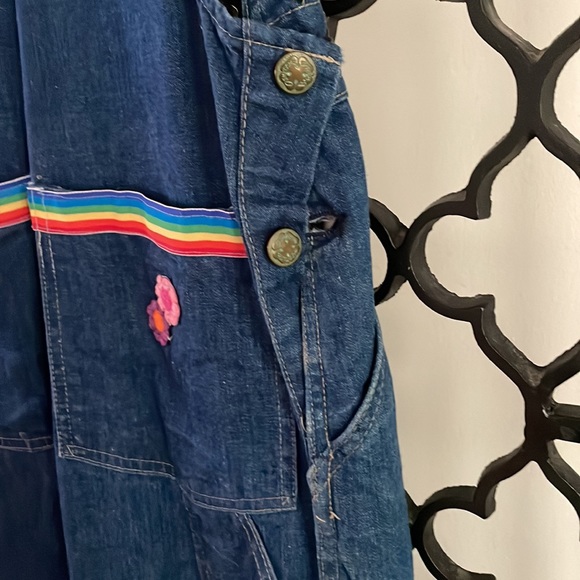 VTG 80s Embellished Women’s Denim Overalls with Appliqués - Picture 10 of 16